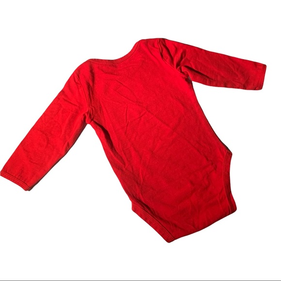 Indigo Baby “After Party My Crib” Red Long Sleeve Onesie Bodysuit 6-12 Months - Picture 3 of 5